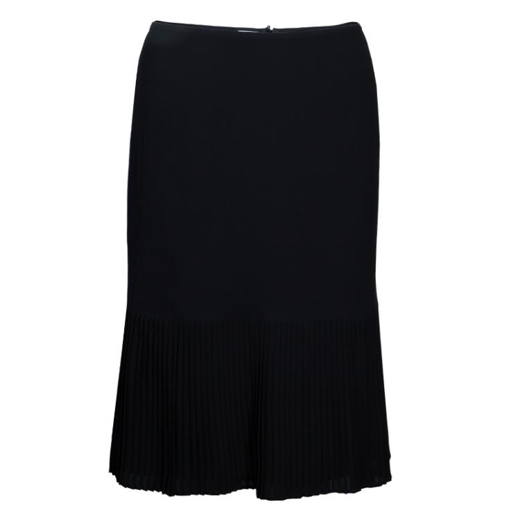 Pre Owned Armani Collezioni Black Pleated Skirt M