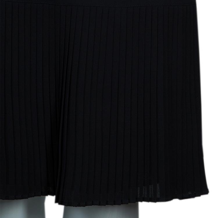 Pre Owned Armani Collezioni Black Pleated Skirt M