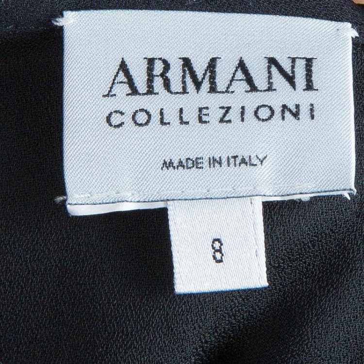 Pre Owned Armani Collezioni Black Pleated Skirt M