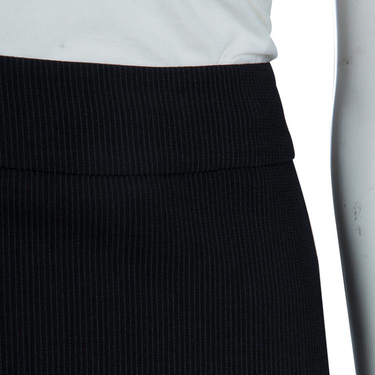 Pre Owned Armani Collezioni Black Striped Skirt Suit M