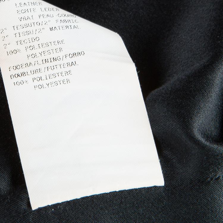 Pre Owned Armani Collezioni Black Leather Rose Jacket L
