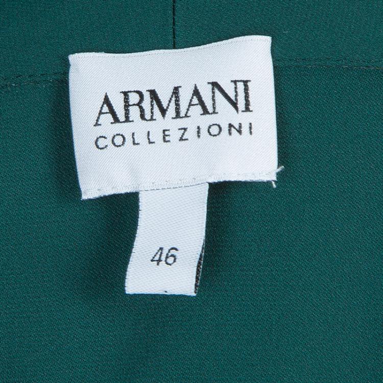 Pre Owned Armani Collezioni Green Blazer Style Long Sleeve Blouse L
