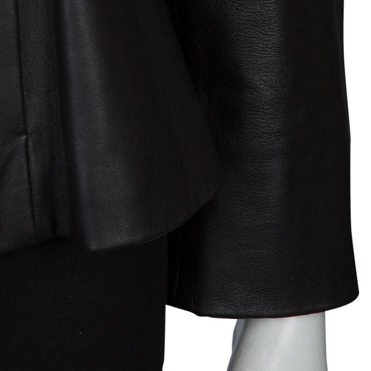 Pre Owned Armani Collezioni Brown Leather Jacket M