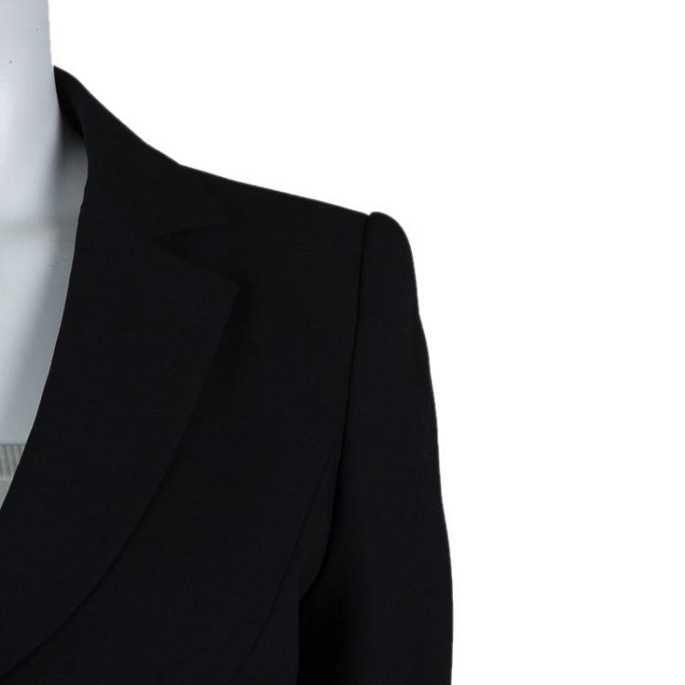 Pre Owned Armani Collezioni Black Wool Pant Suit M