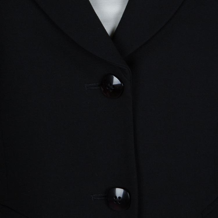 Pre Owned Armani Collezioni Black Wool Pant Suit M