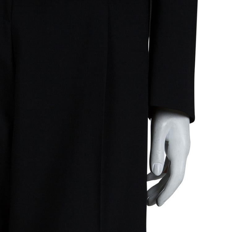 Pre Owned Armani Collezioni Black Wool Pant Suit M