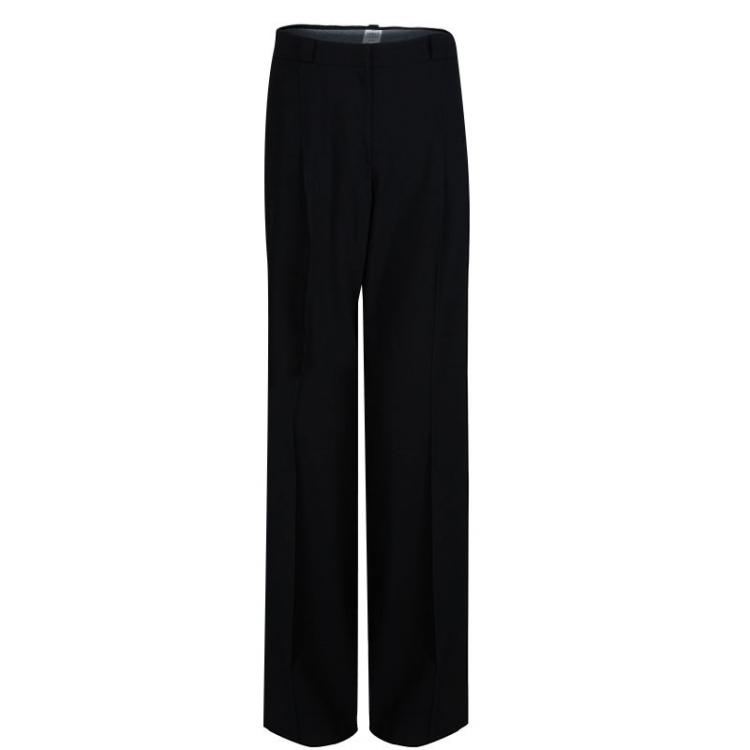 Pre Owned Armani Collezioni Black Wool Pant Suit M