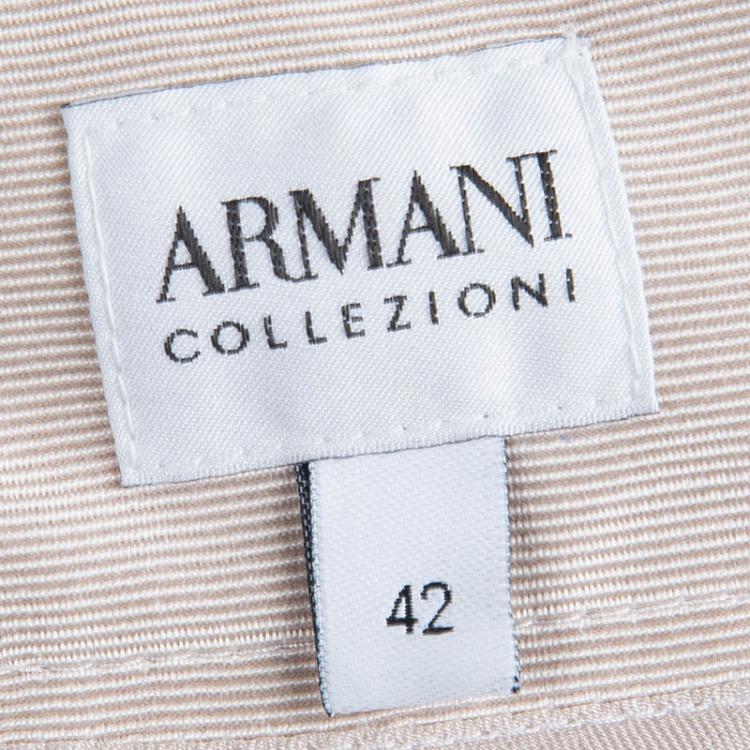 Pre Owned Armani Collezioni Beige Straight Skirt M