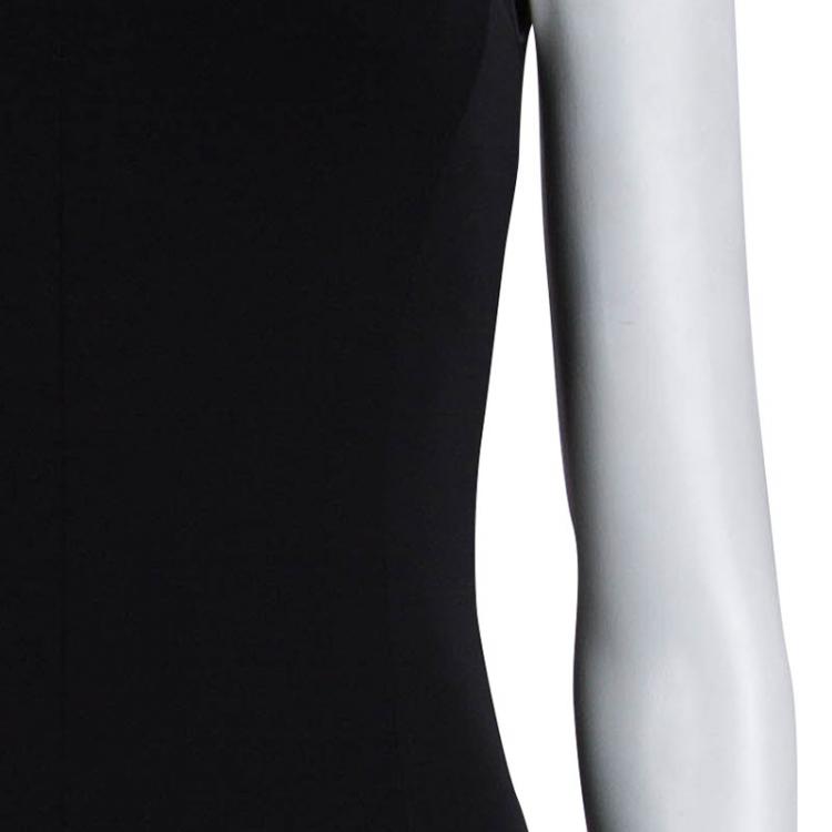 Pre Owned Armani Collezioni Black Knit Embellished Neck Detail Gown S