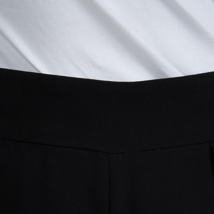 Pre Owned Armani Collezioni Black High Waist Wide Leg Trousers M