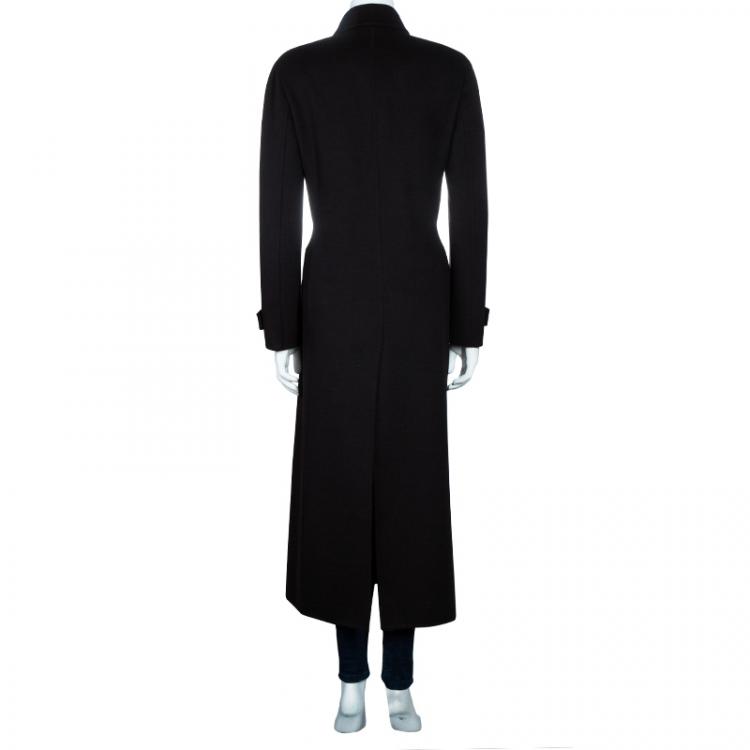 Pre Owned Armani Collezioni Black Cashmere Long Coat M