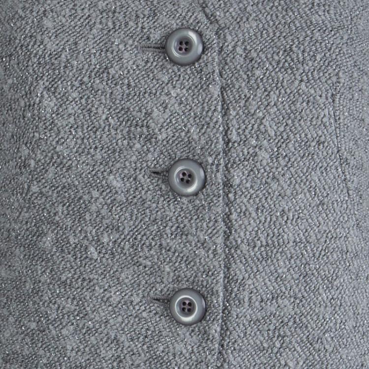 Pre Owned Armani Collezioni Grey Textured Box Jacket S