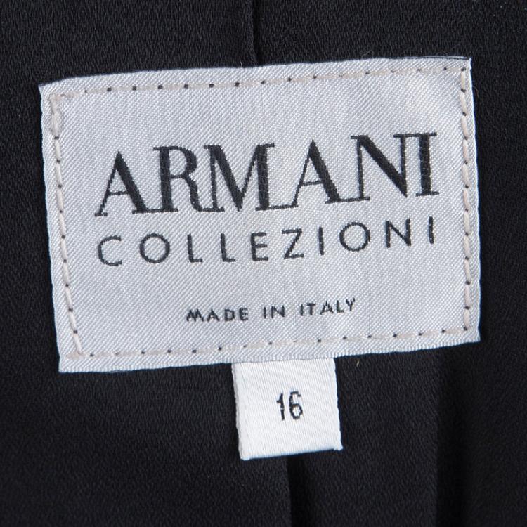 Pre Owned Armani Collezioni Grey Textured Notched Collar Blazer XL