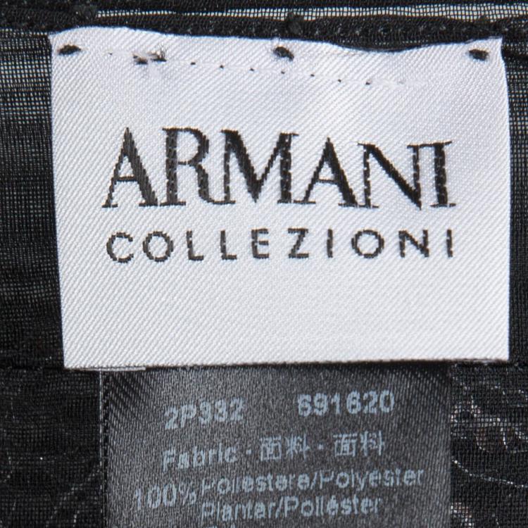 Pre Owned Armani Collezioni Black Sequin Embellished Bolero Jacket L