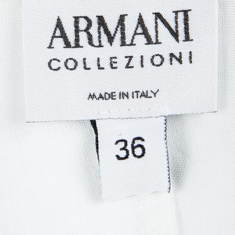 Pre Owned Armani Collezioni White Long Sleeve Top XS