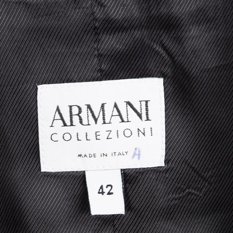 Pre Owned Armani Collezioni Black Wool Blazer M