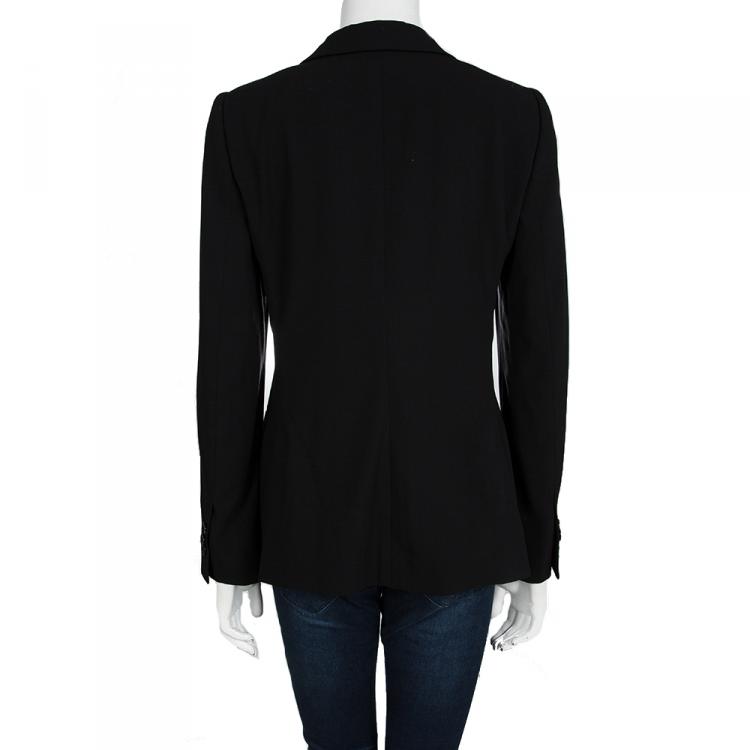 Pre Owned Armani Collezioni Black Wool Blazer M