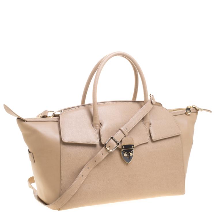 Pre Owned Aspinal of London Beige Leather Berkeley Satchel