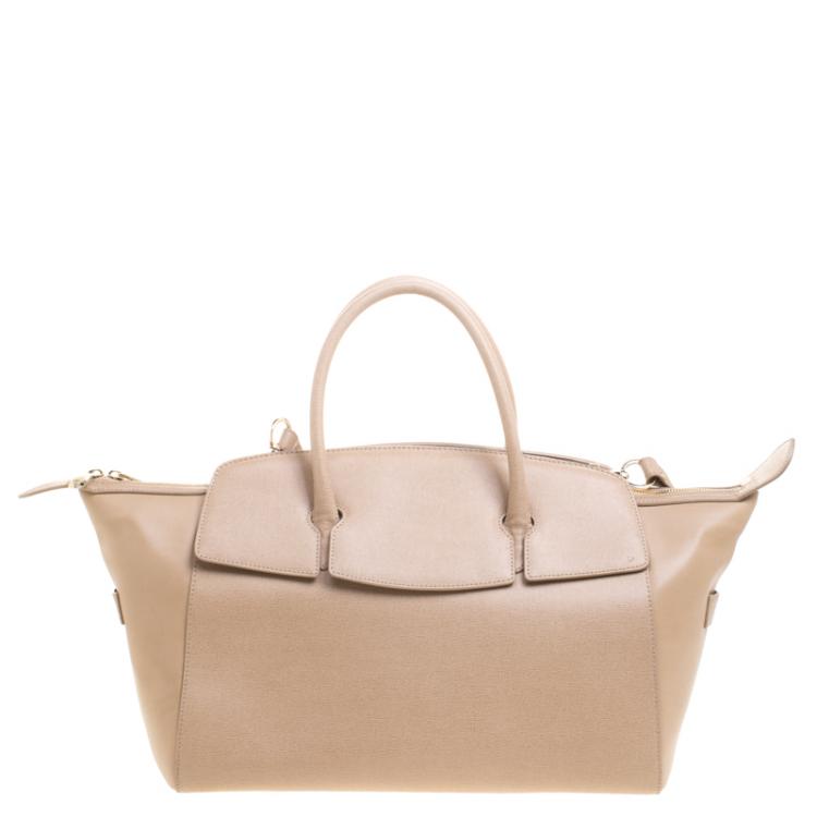 Pre Owned Aspinal of London Beige Leather Berkeley Satchel