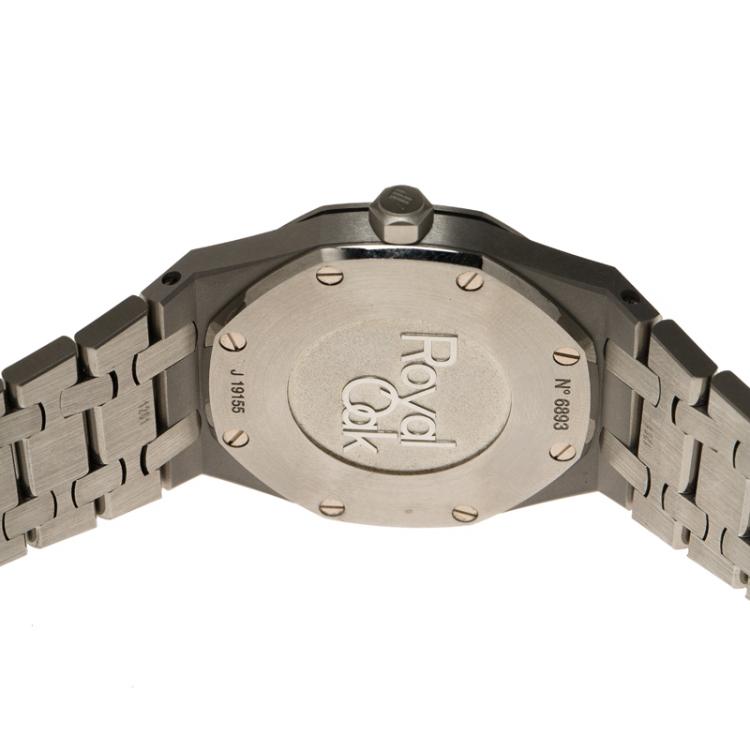 Pre Owned Audemars Piguet Silver Stainless Steel Diamond Royal Oak Women's Wristwatch 33MM