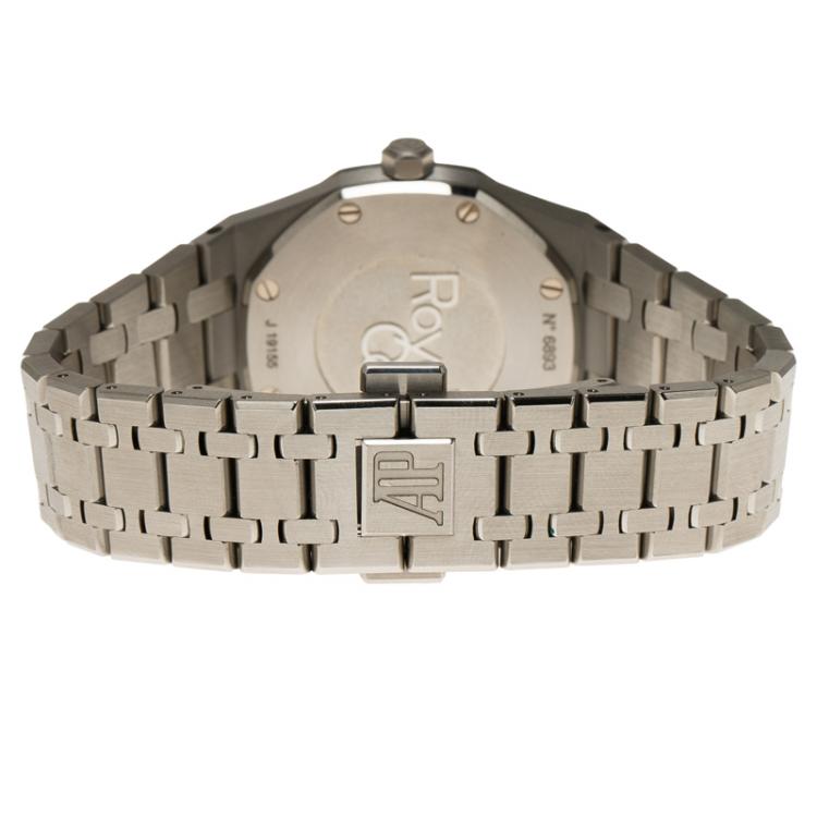 Pre Owned Audemars Piguet Silver Stainless Steel Diamond Royal Oak Women's Wristwatch 33MM