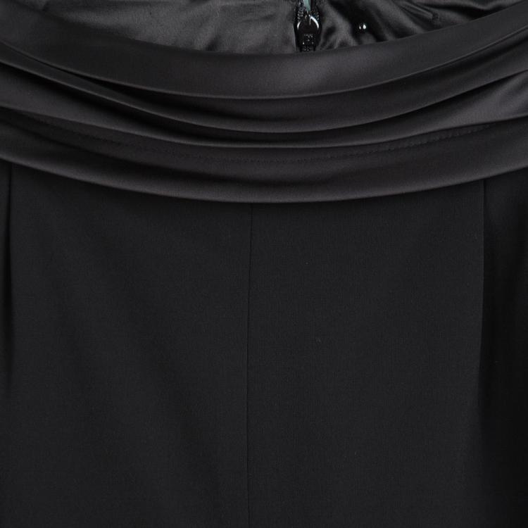 Pre Owned Badgley Mischka Black Embellished Detail High Waist Pants S