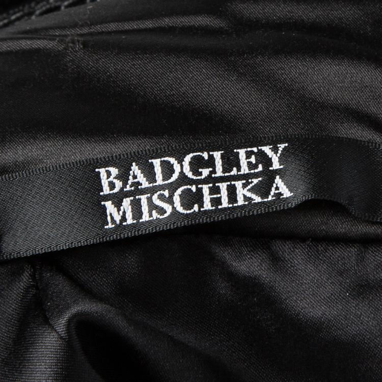 Pre Owned Badgley Mischka Black Embellished Detail High Waist Pants S