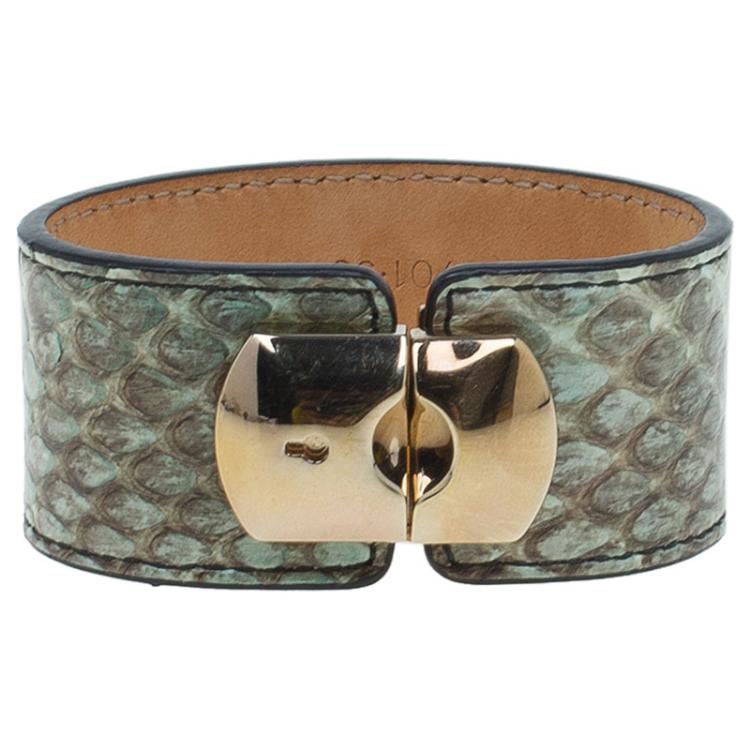 Pre Owned Balenciaga Python Padlock Bracelet