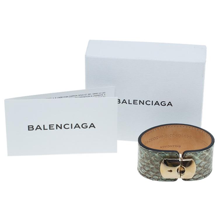 Pre Owned Balenciaga Python Padlock Bracelet