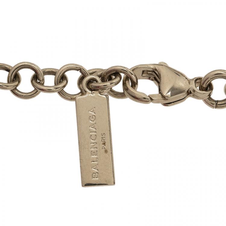 Pre Owned Balenciaga Bow Charm Gold Tone Bracelet