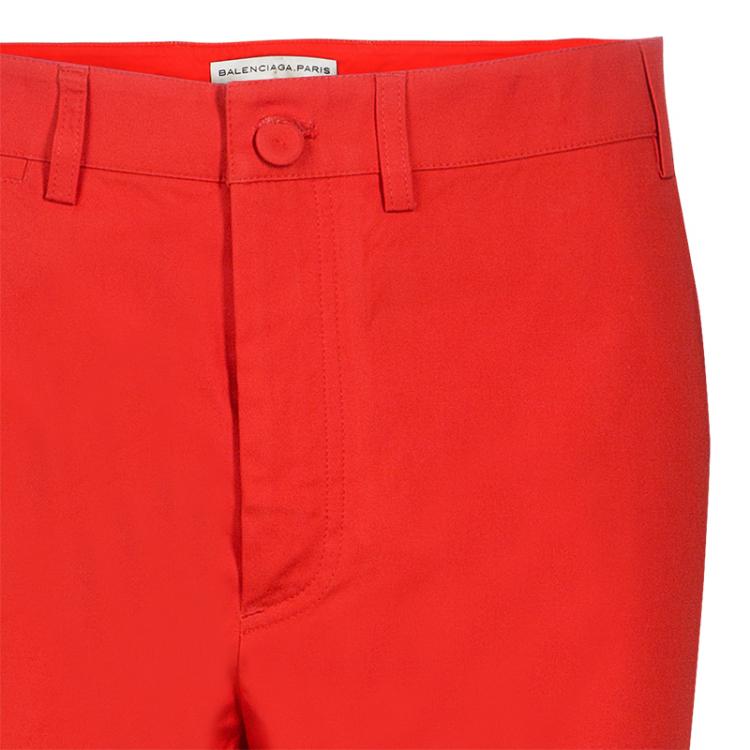 Pre Owned Balenciaga Red Tailored Pants M