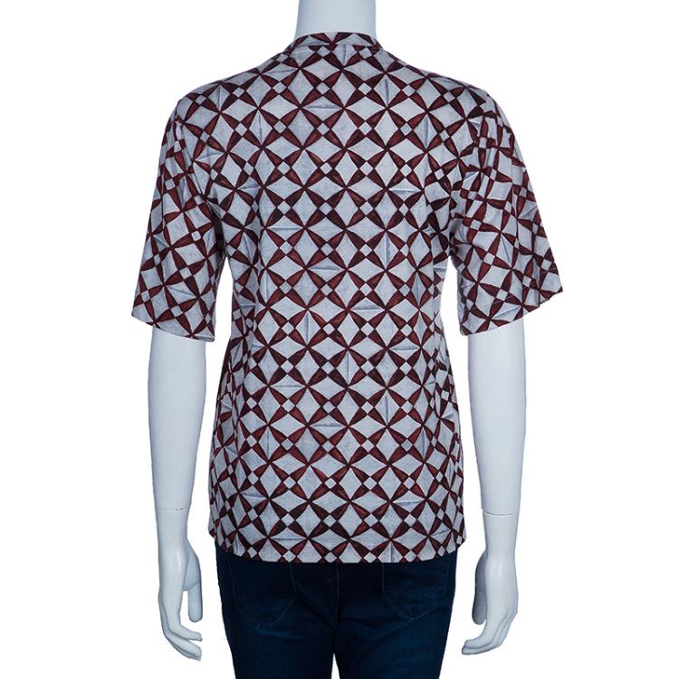 Pre Owned Balenciaga Light Grey Printed T-shirt S