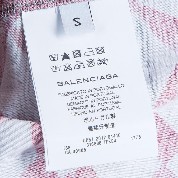 Pre Owned Balenciaga Light Grey Printed T-shirt S