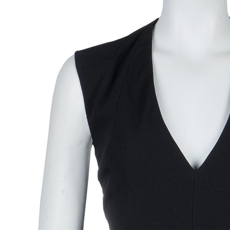 Pre Owned Balenciaga Black Knit Cutout Back Detail Sleeveless Dress M