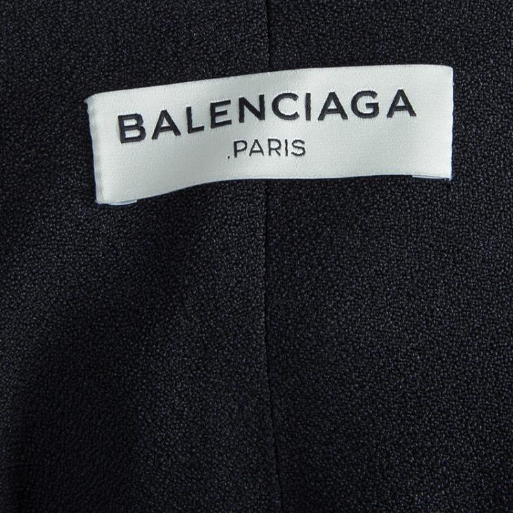 Pre Owned Balenciaga Black Knit Cutout Back Detail Sleeveless Dress M