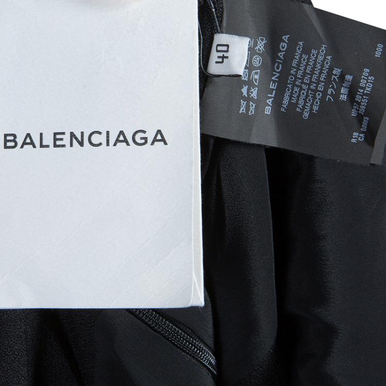 Pre Owned Balenciaga Black Knit Cutout Back Detail Sleeveless Dress M