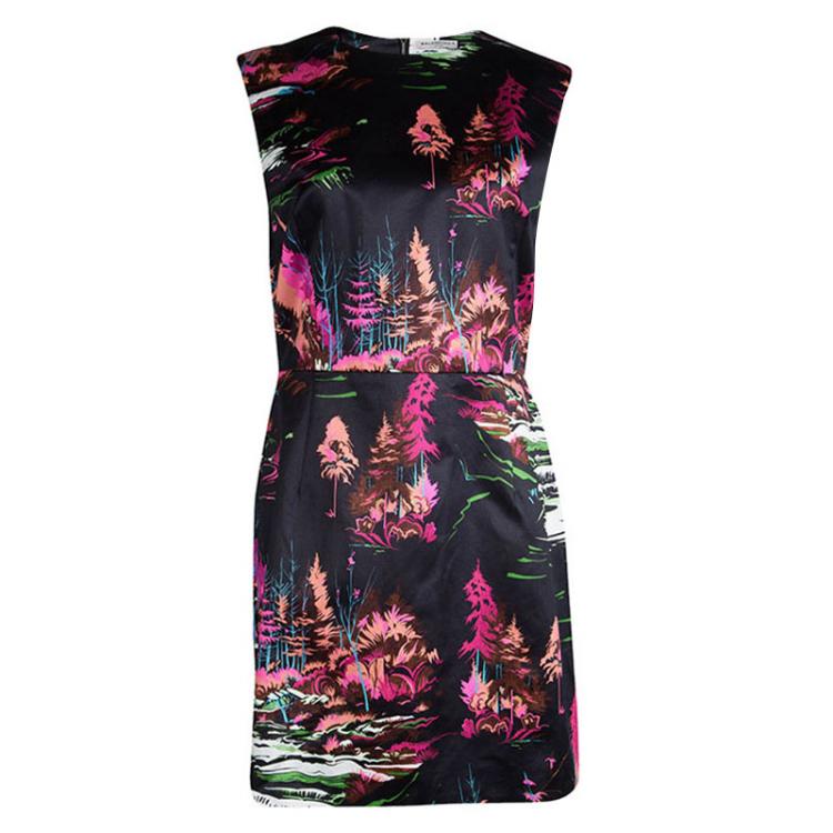 Pre Owned Balenciaga Multicolor Printed Landscape City Sleeveless Dress L