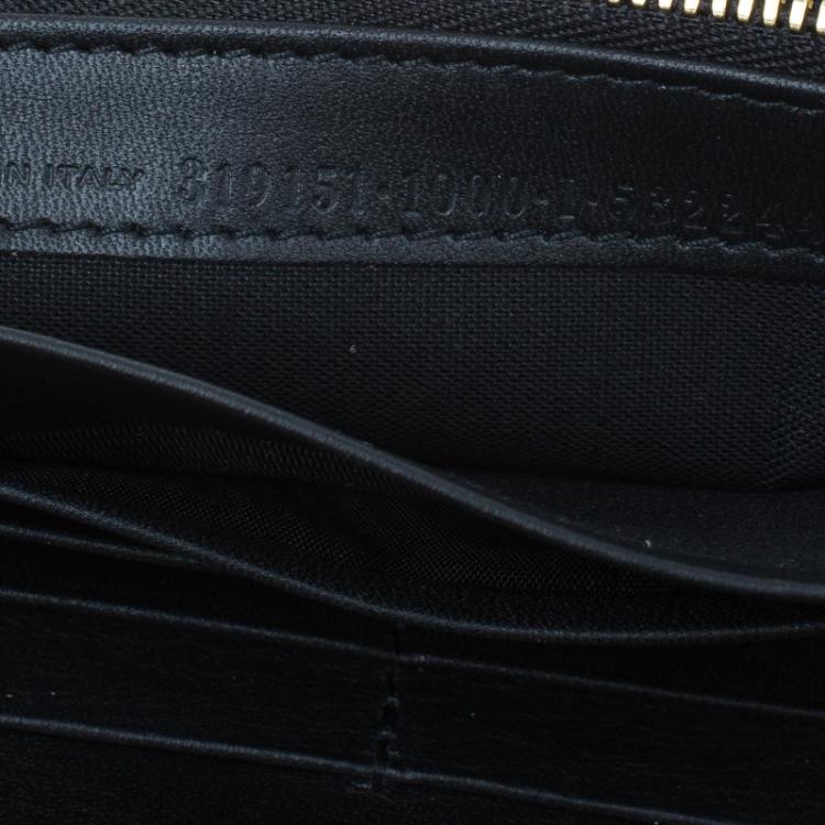 Pre Owned Balenciaga Black Leather Padlock Flap Wallet 