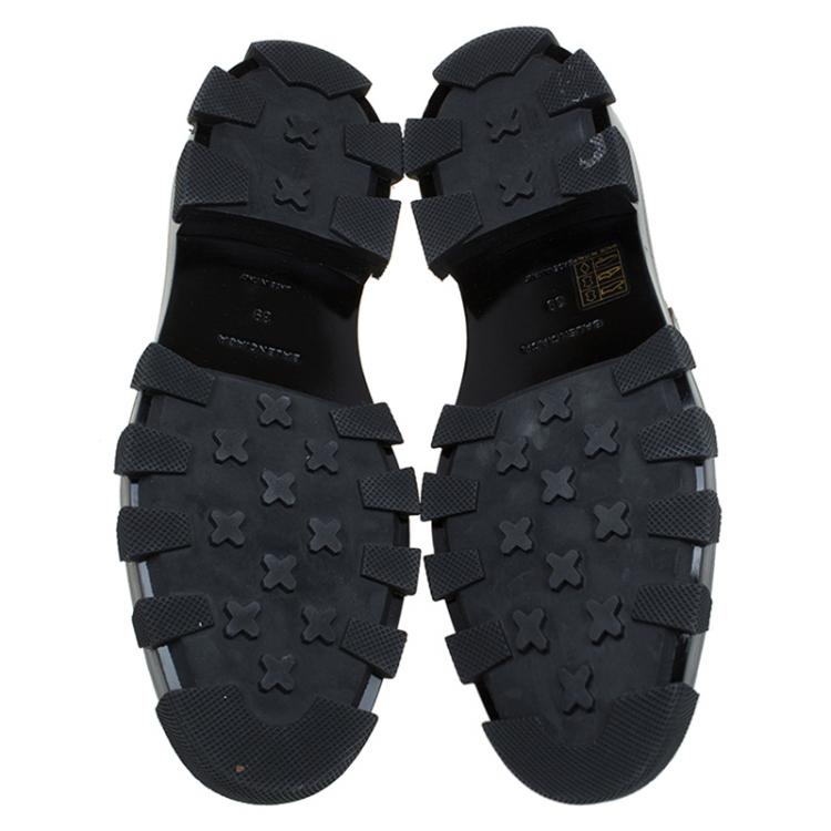 Pre Owned Balenciaga Black Leather Topstitch Platform Derby Size 39