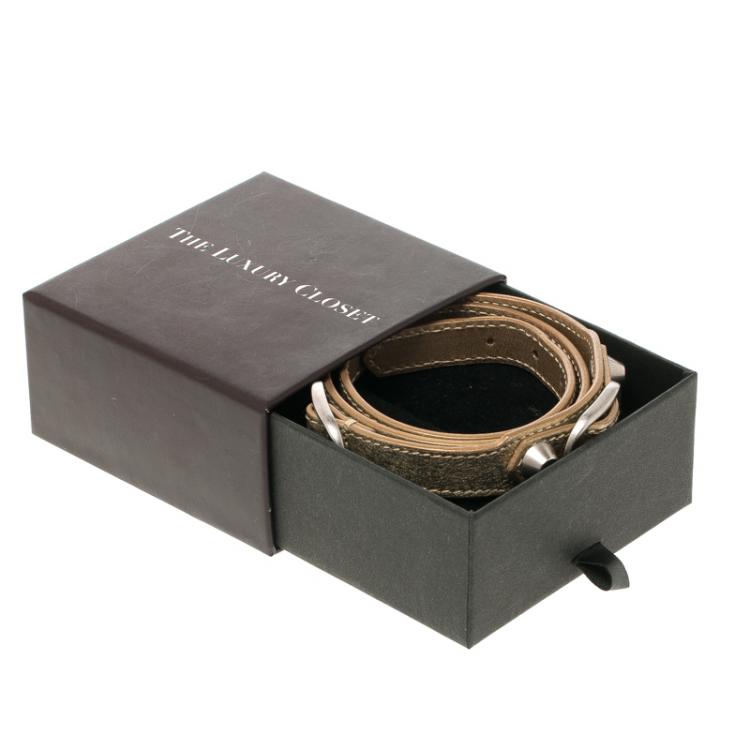 Pre Owned Balenciaga Giant Triple Tour Metallic Gold Bracelet M