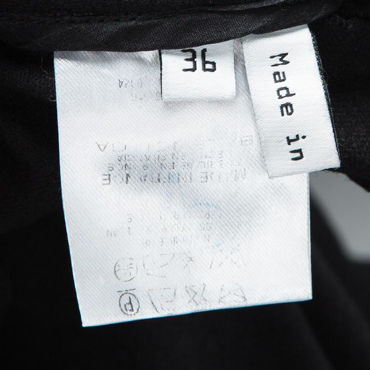 Pre Owned Balenciaga Black Wool Ruffle Bottom Skirt S