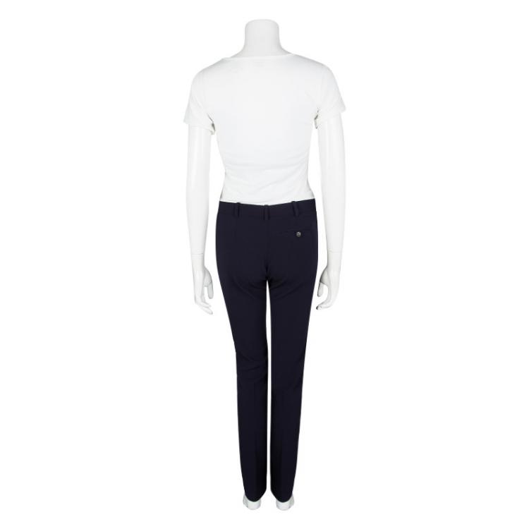 Pre Owned Balenciaga Navy Blue Tapered Trousers M