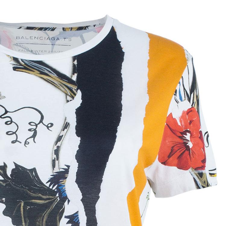 Pre Owned Balenciaga Multicolor Printed T-Shirt L