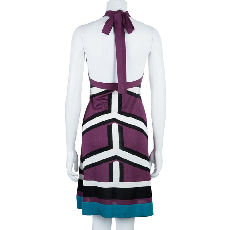 Pre Owned Balenciaga Geometrical Print Dress M