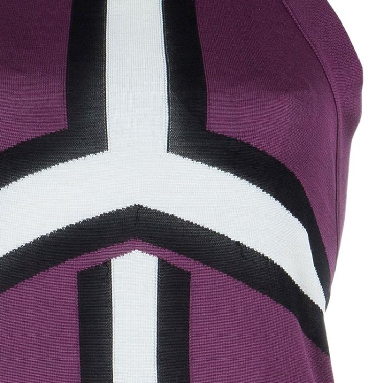 Pre Owned Balenciaga Geometrical Print Dress M
