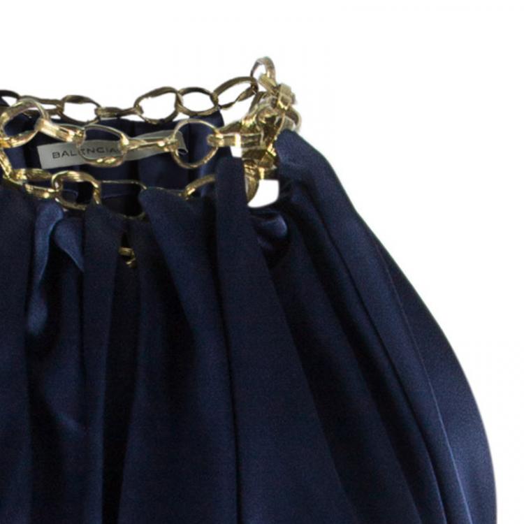 Pre Owned Balenciaga Midnight Blue Halter Gown M
