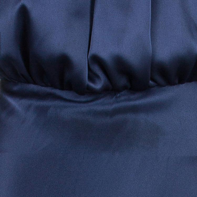 Pre Owned Balenciaga Midnight Blue Halter Gown M