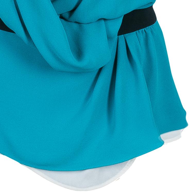 مملوكة مسبقًا Balenciaga Turquoise Draped Top M