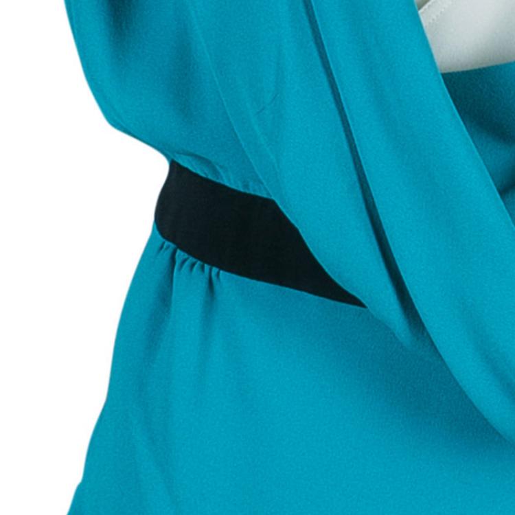 مملوكة مسبقًا Balenciaga Turquoise Draped Top M