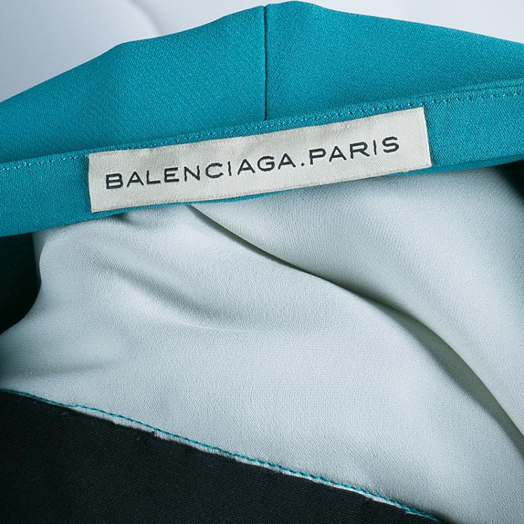 مملوكة مسبقًا Balenciaga Turquoise Draped Top M